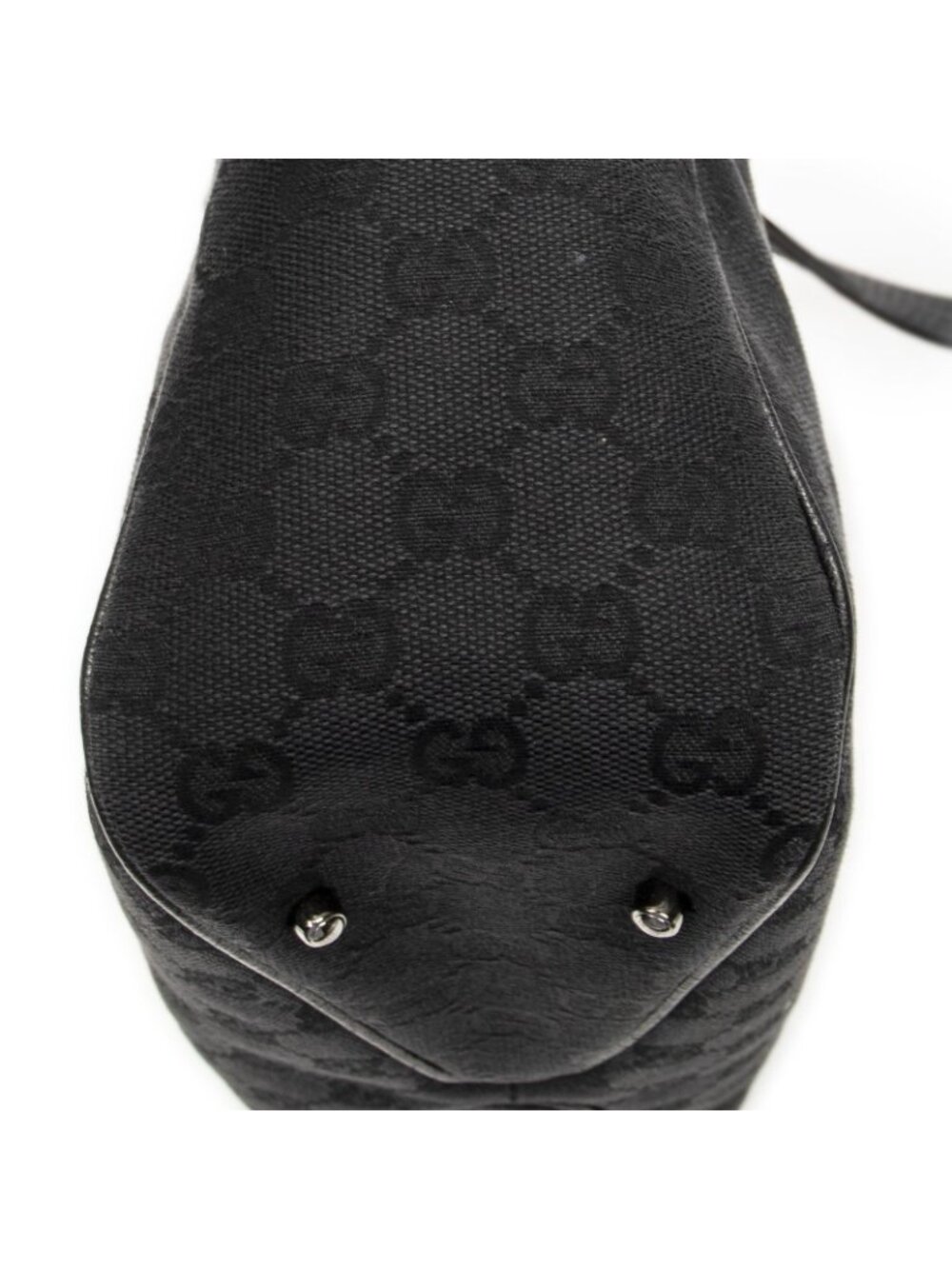 Gucci Small Shoulder Tote Black GG Canvas - Picture 8 of 10